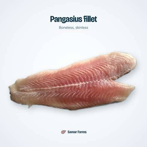 Single pangasius fillet, boneless and skinless