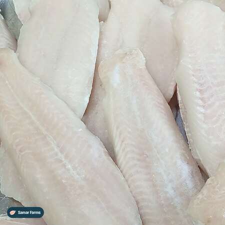 Tray of fresh pangasius fillets